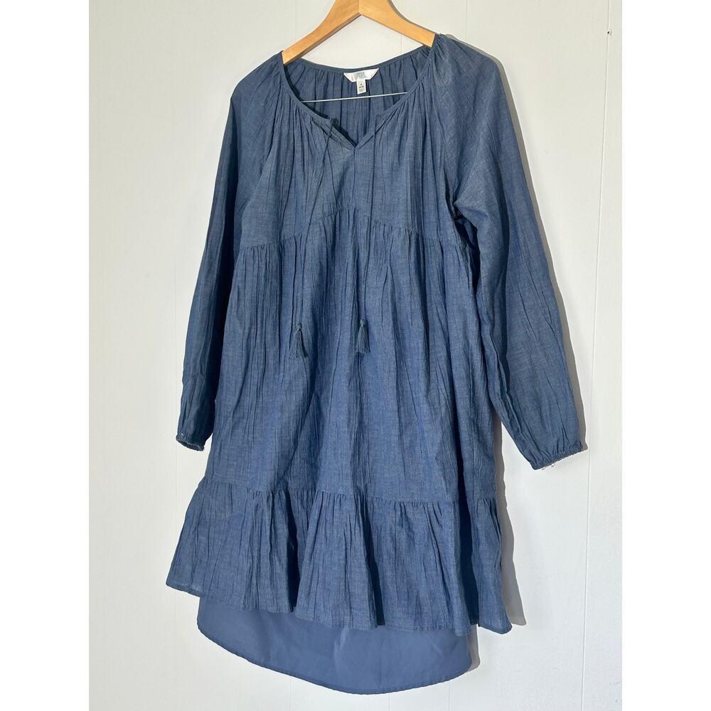 Time and Tru Denim Long Sleeve Midi Dress Size Small